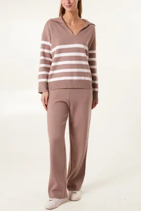 Louisa Trousers and Jumper Loungewear Set Mocha