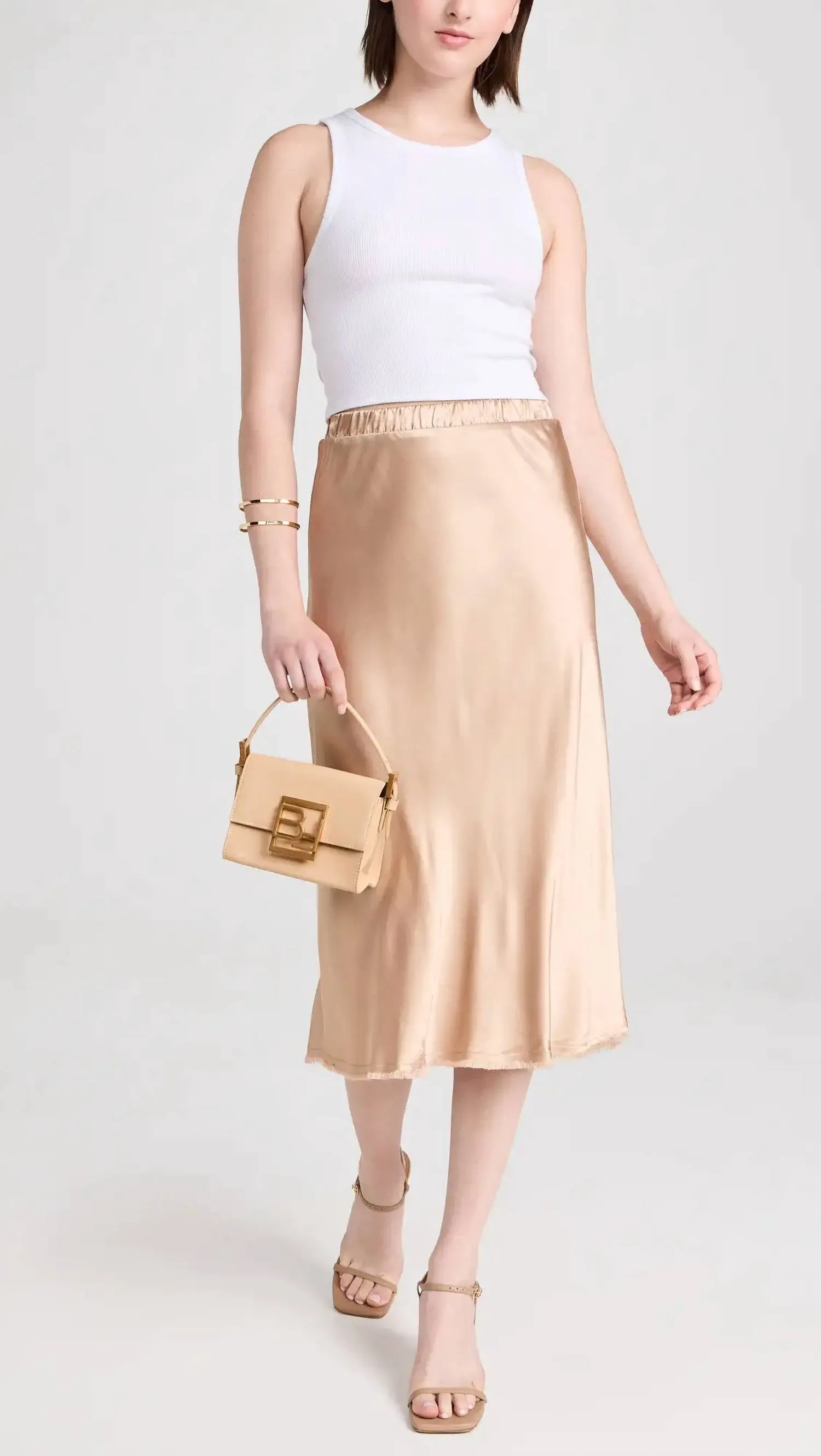 Mabel Bias Skirt In Cafe Au Lait