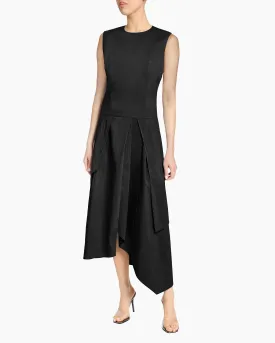 MADDY Sleeveless Multi-Panel Asymmetric Dress in Stretch Cotton