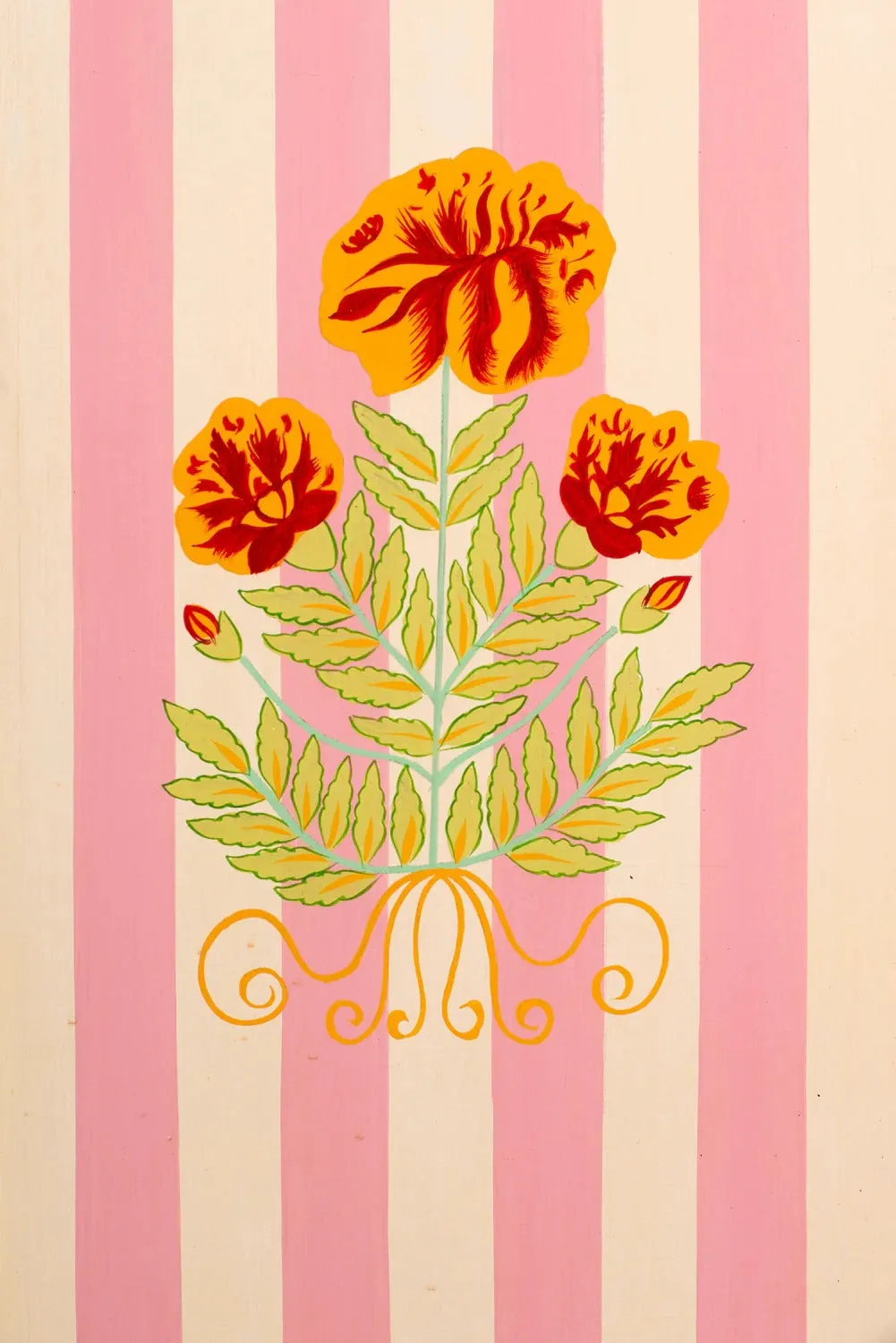 Marigold Hand Painted Mango Wood Cabinet/ SideBoard Table, Home Decor Table,Bedroom Table, Side Table By J.L.HOME DECOR
