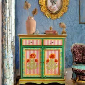 Marigold Hand Painted Mango Wood Cabinet/ SideBoard Table, Home Decor Table,Bedroom Table, Side Table By J.L.HOME DECOR