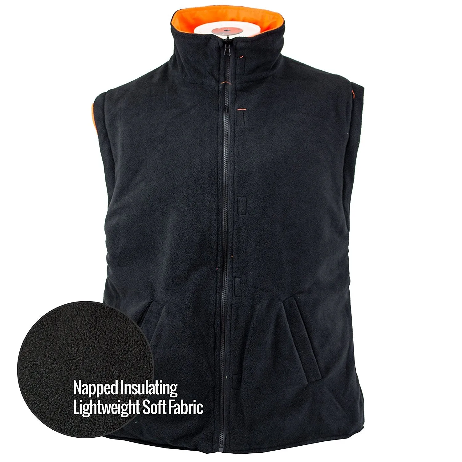 Men's Ansi Class 3 High Visibility Safety Bomber Jacket With Zipper, PVC Pocket, Black Bottom and Detachable sleeve- J8511