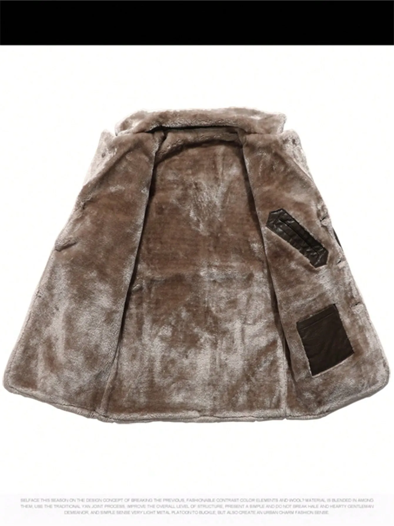 Men's PU Leather Teddy Lined Coat