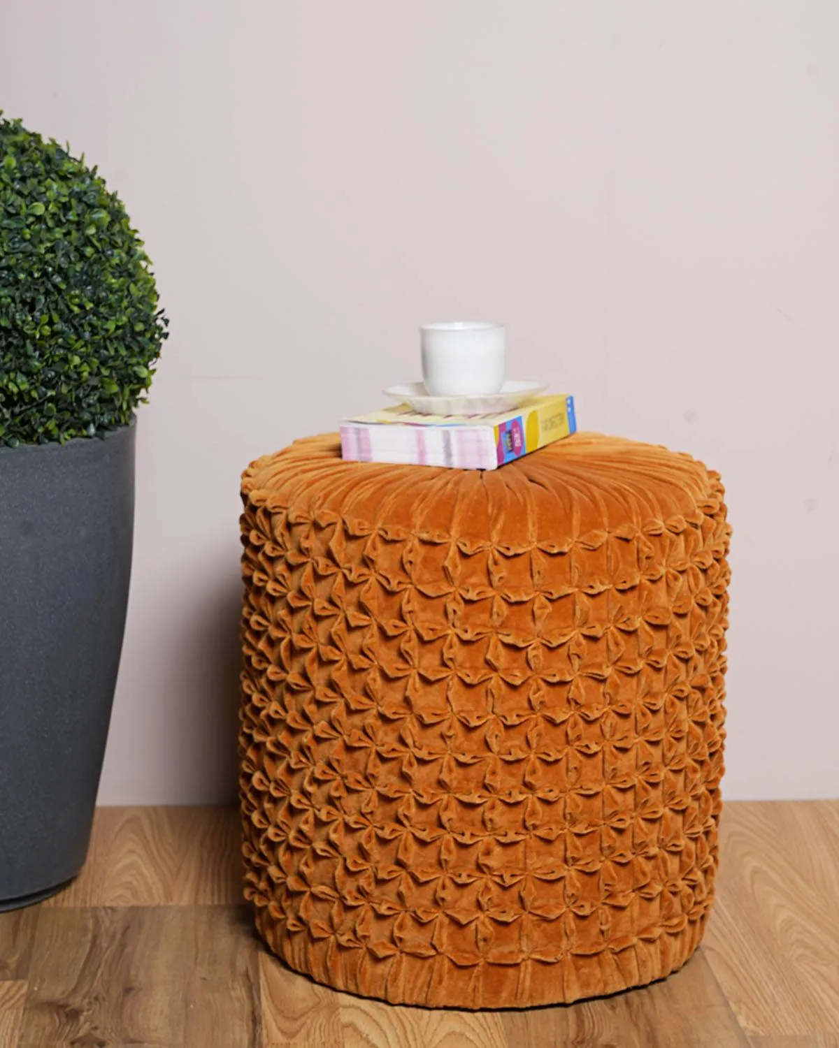 Mila Velvet Orange Stool