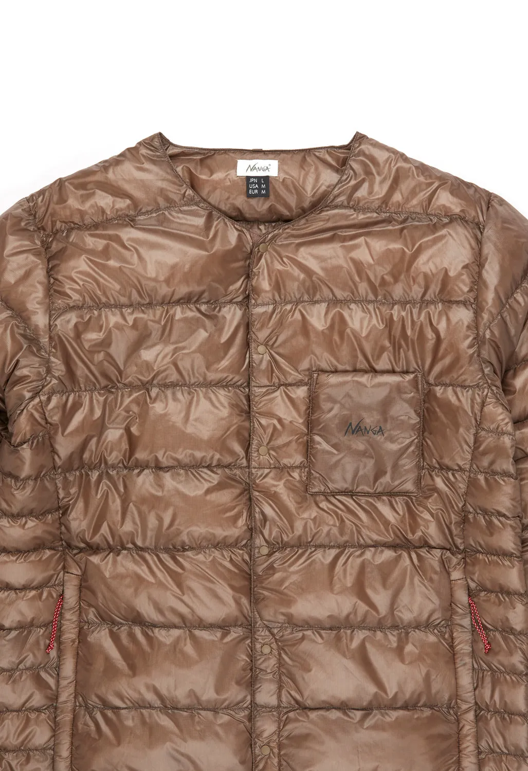 Nanga Men's Inner Down Cardigan Detachable Sleeve - Mocha