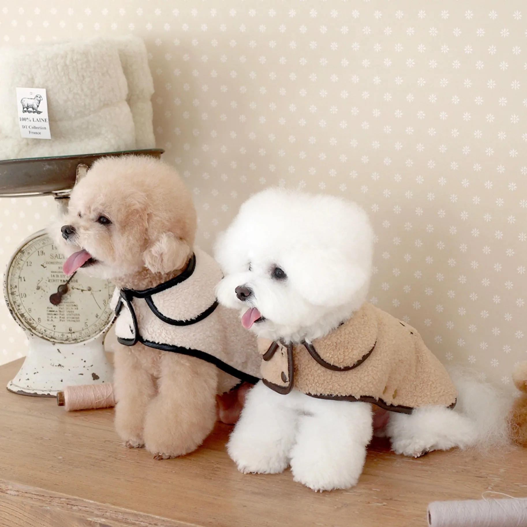 ※予約販売【near by us】Teddy Leather Fleece Coat（Brown）