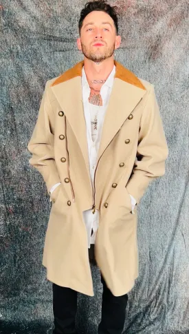 OBELISK - "NAPOLEON"  Melton Coat in Beige