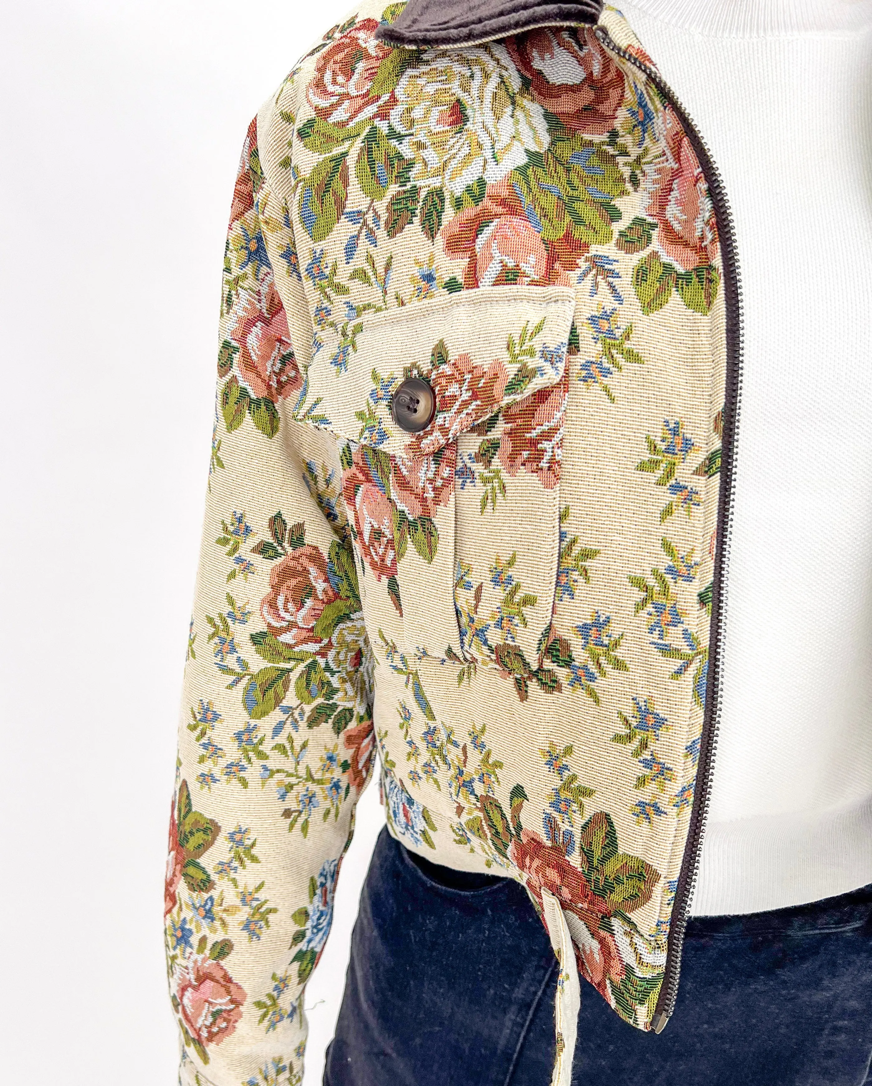 ONE SWEET DAY TAPESTRY CROPPED JACKET
