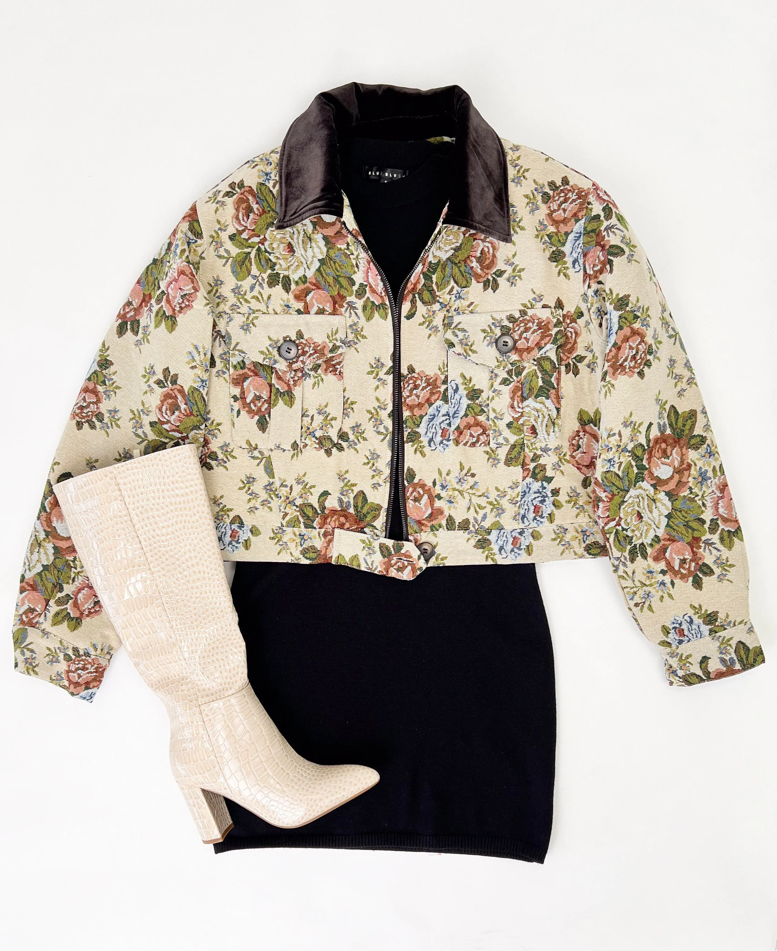 ONE SWEET DAY TAPESTRY CROPPED JACKET