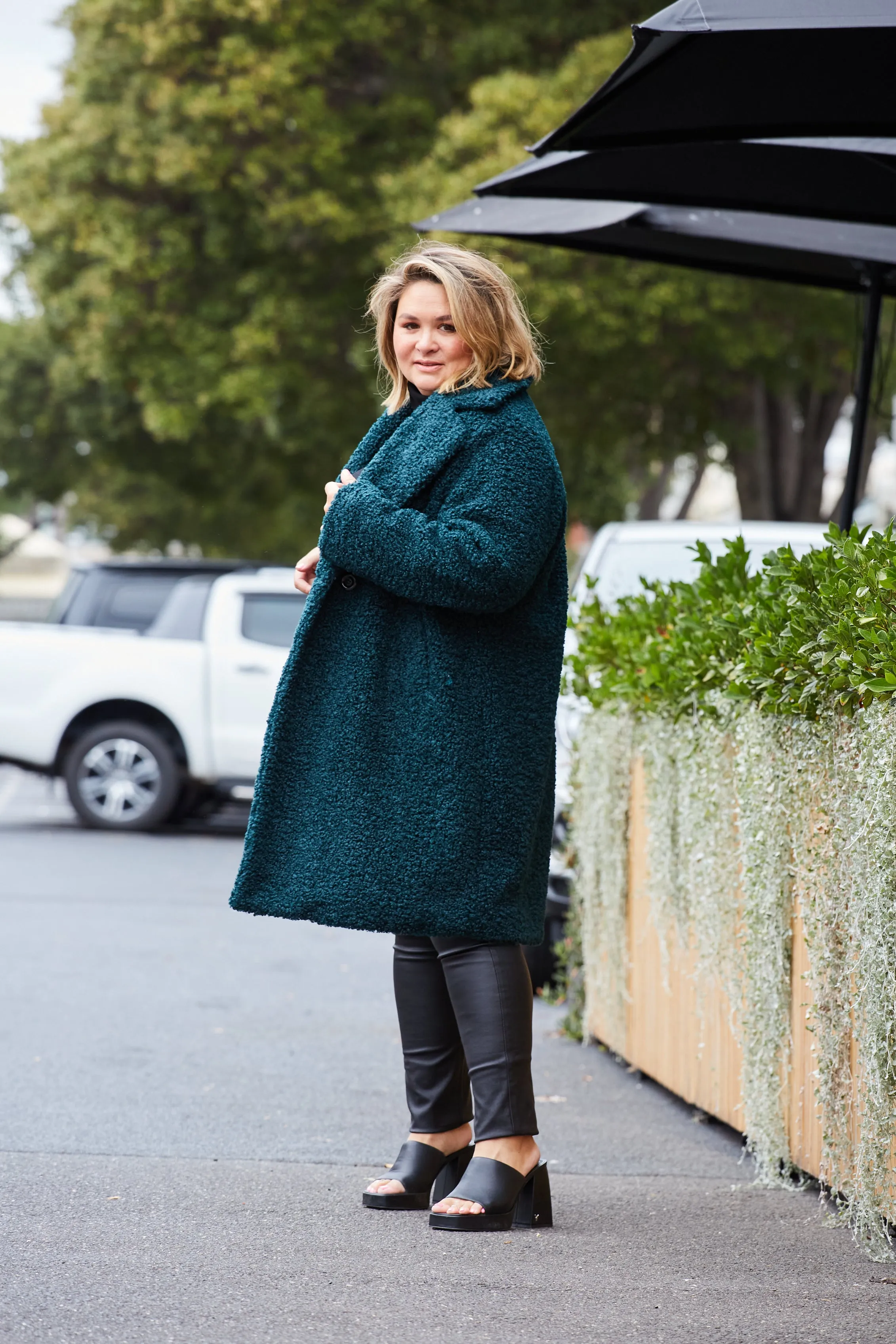 Oversized Teddy Coat - Teal