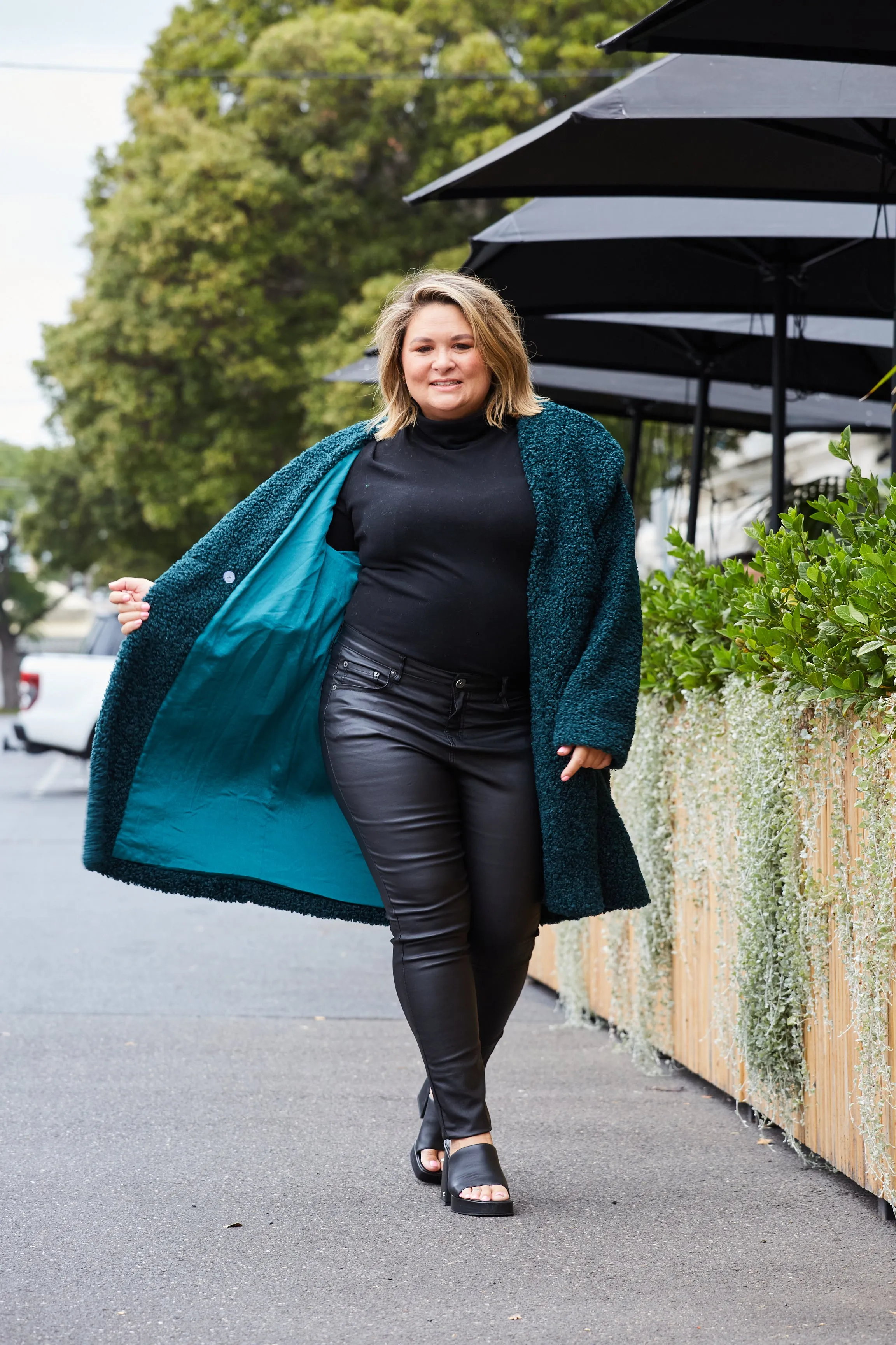 Oversized Teddy Coat - Teal