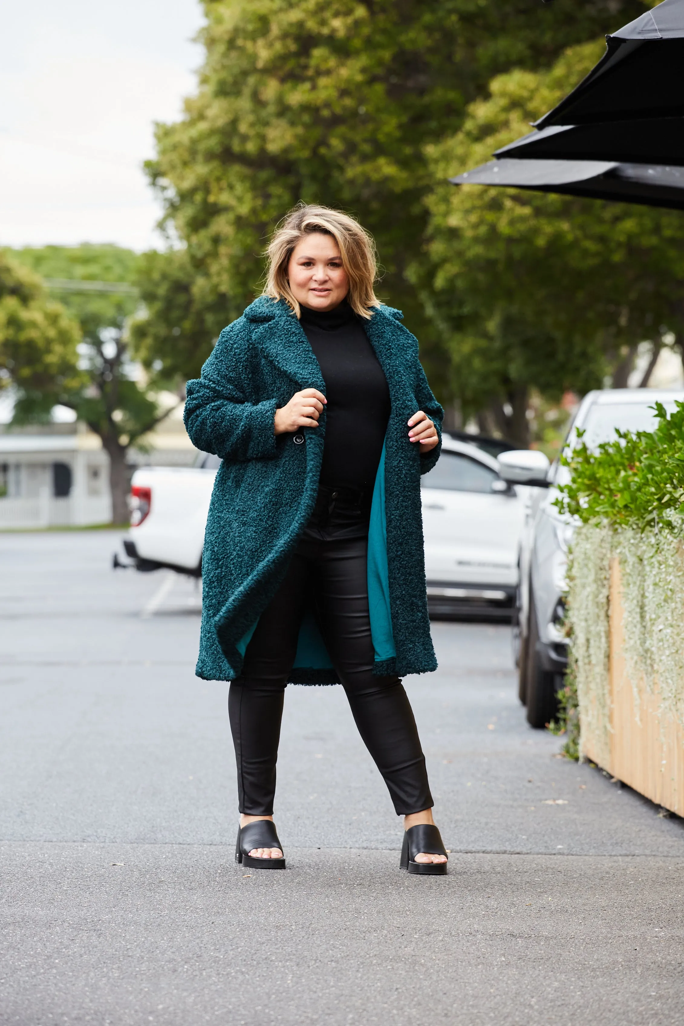 Oversized Teddy Coat - Teal