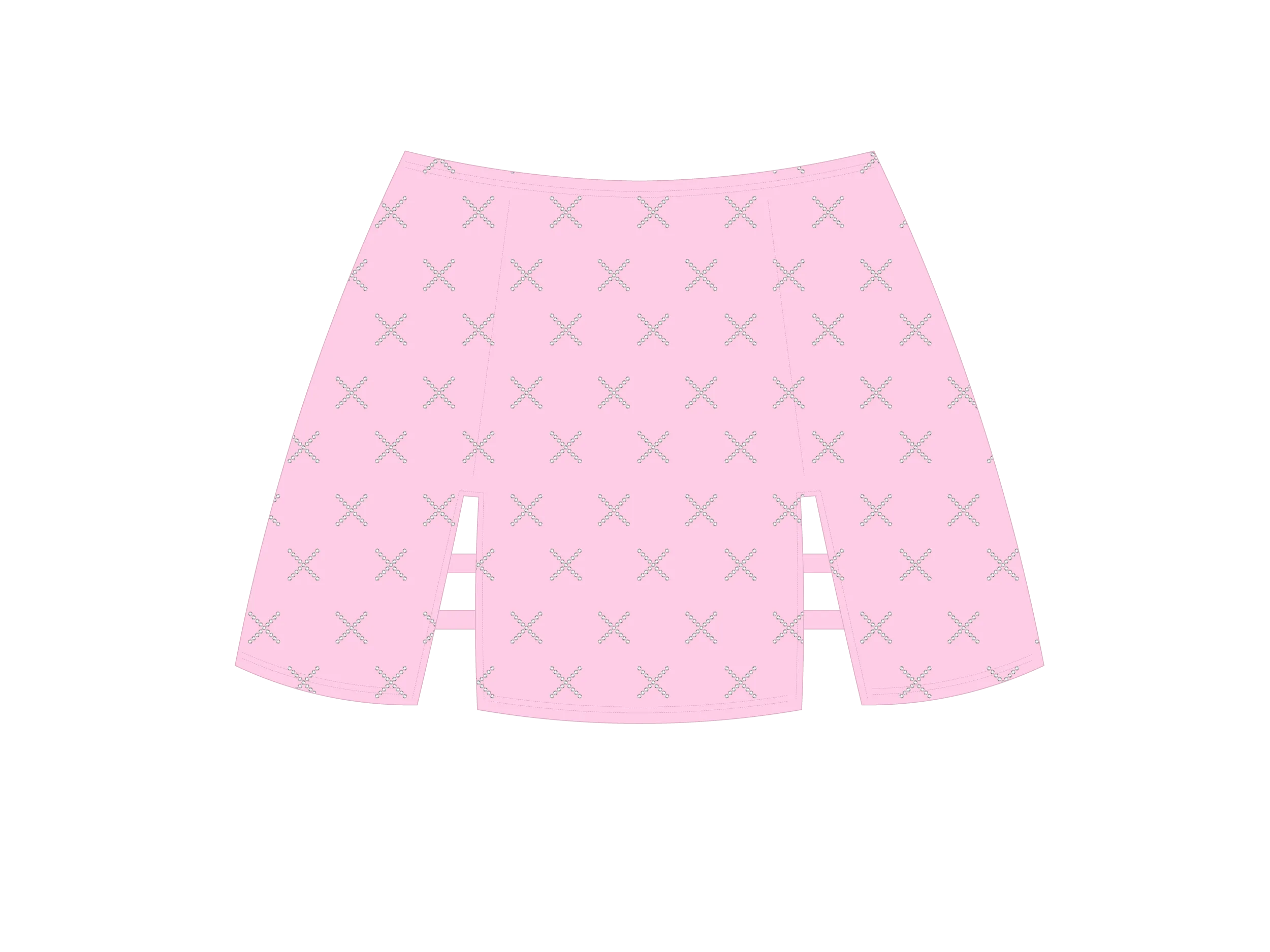 Pink Rhinestone Logo Mini Skirt
