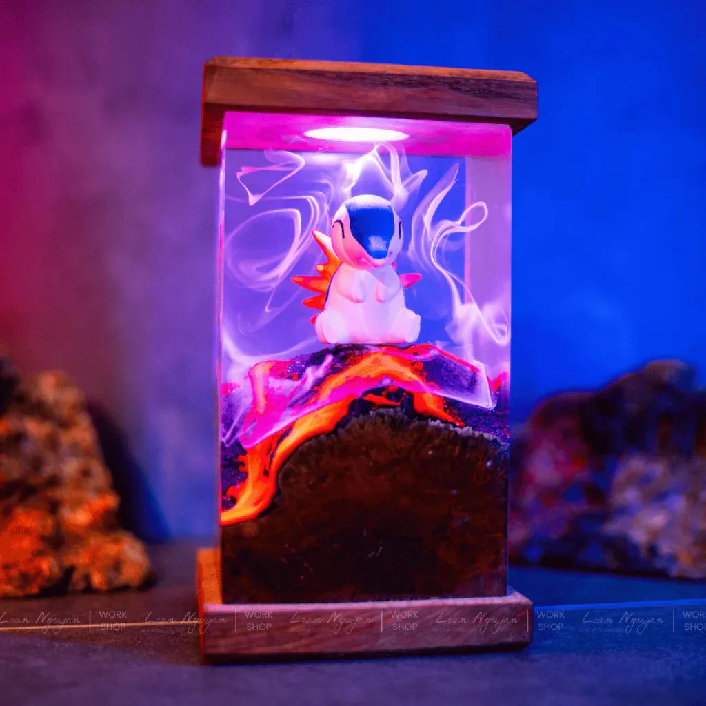 Pokemon Cyndaquil Night Light, Desk Decoration, Bedroom, Handmade, Perfect for Gifting