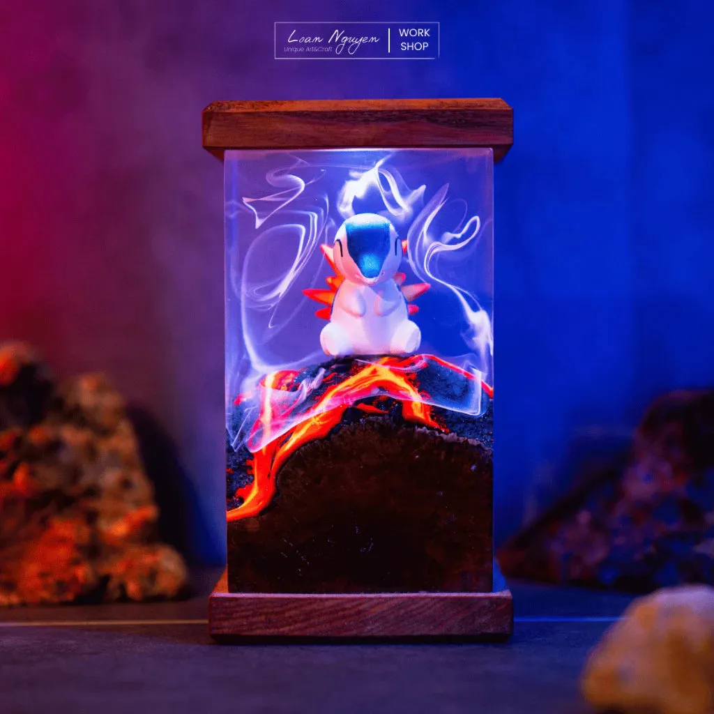 Pokemon Cyndaquil Night Light, Desk Decoration, Bedroom, Handmade, Perfect for Gifting