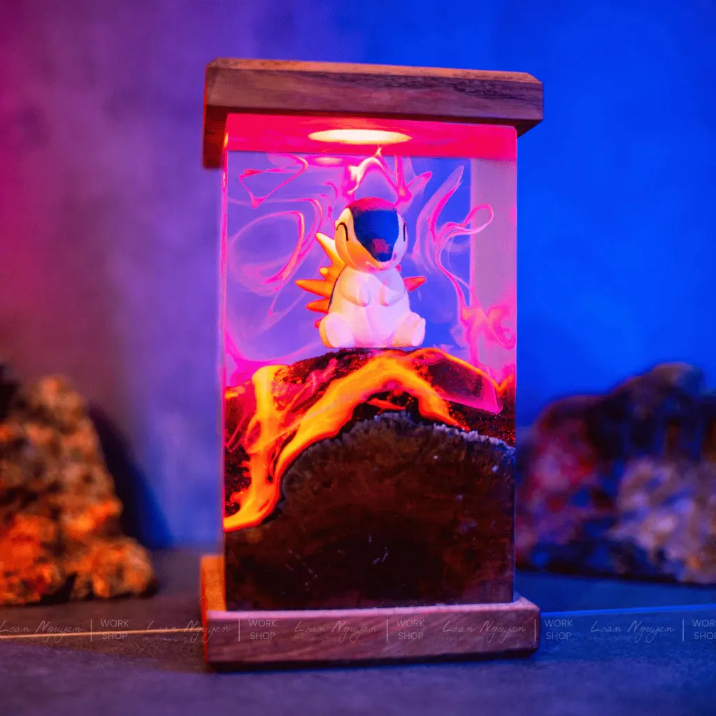 Pokemon Cyndaquil Night Light, Desk Decoration, Bedroom, Handmade, Perfect for Gifting