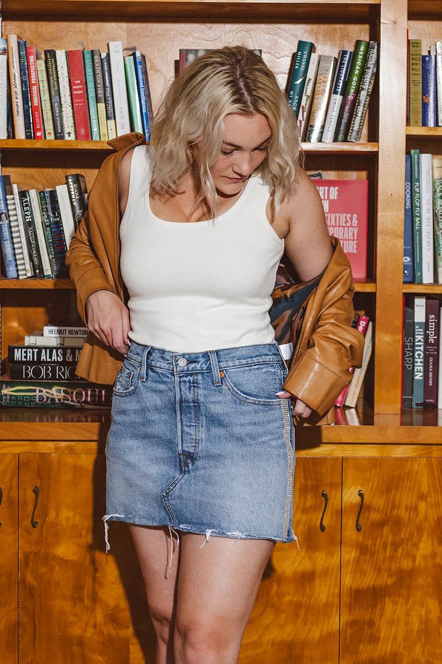 PORTER by Levis Denim Jeweled Skirt