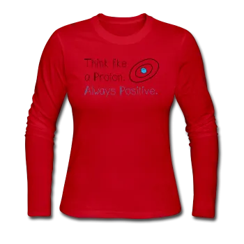 "Think like a Proton" (black) - Women's Long Sleeve T-Shirt