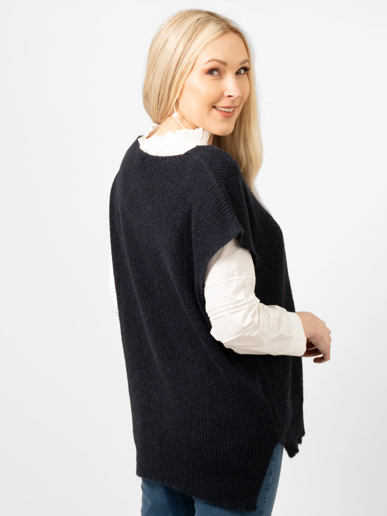 Reese Wool Blend Tank Top - Navy Blue