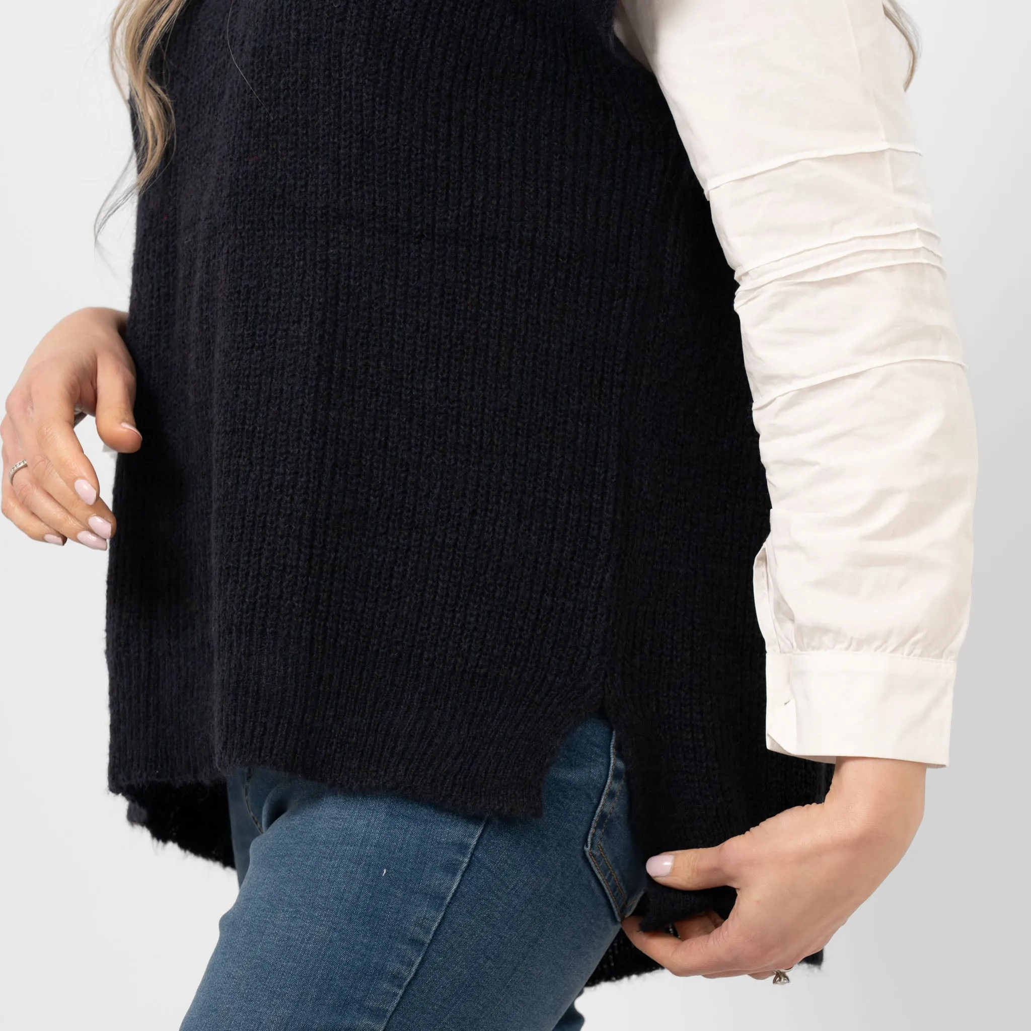 Reese Wool Blend Tank Top - Navy Blue