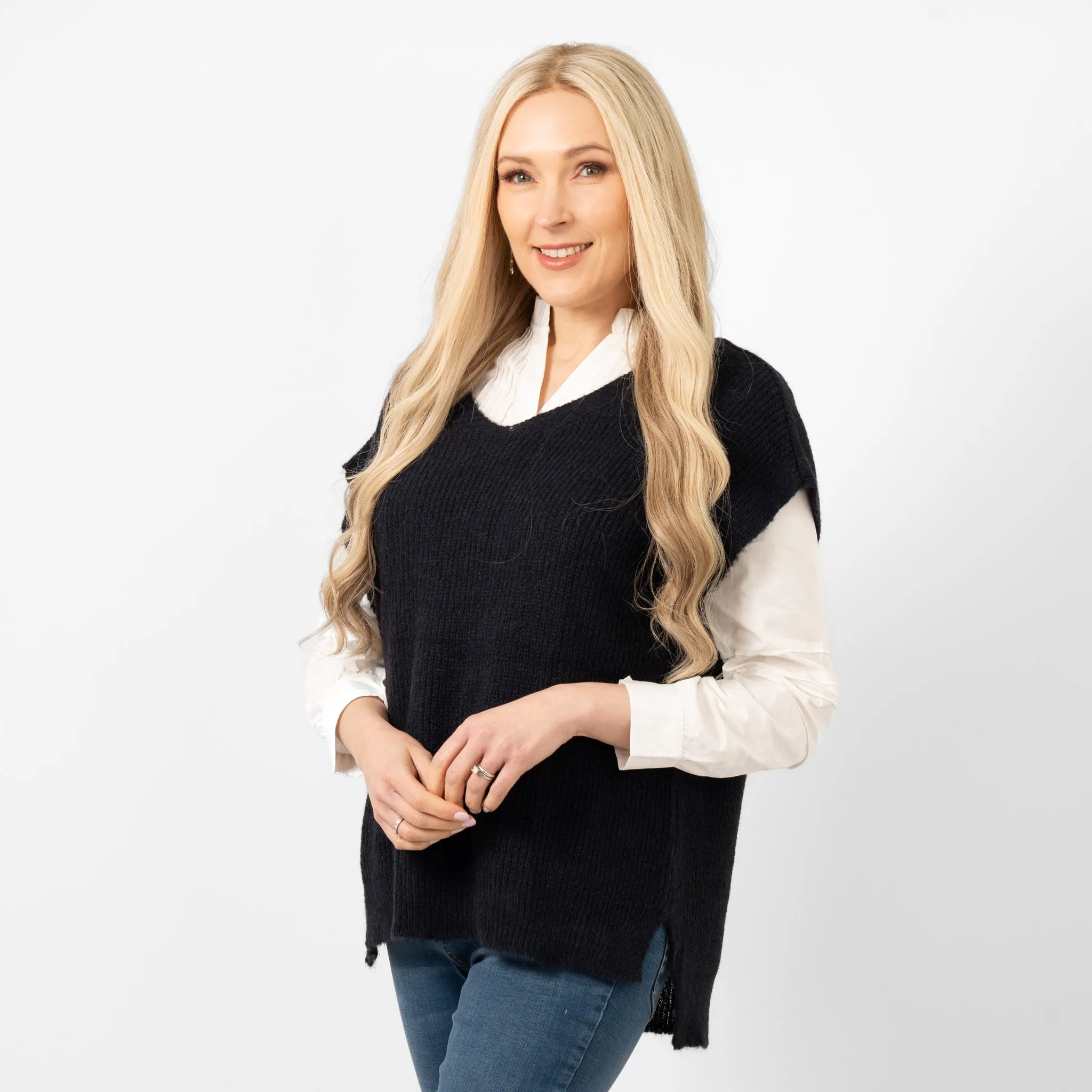 Reese Wool Blend Tank Top - Navy Blue