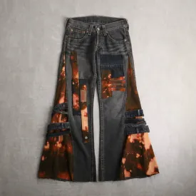 remake "再構築"  black color flare denim pants