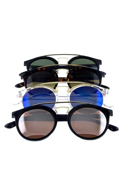 Round Reflective Sunglasses