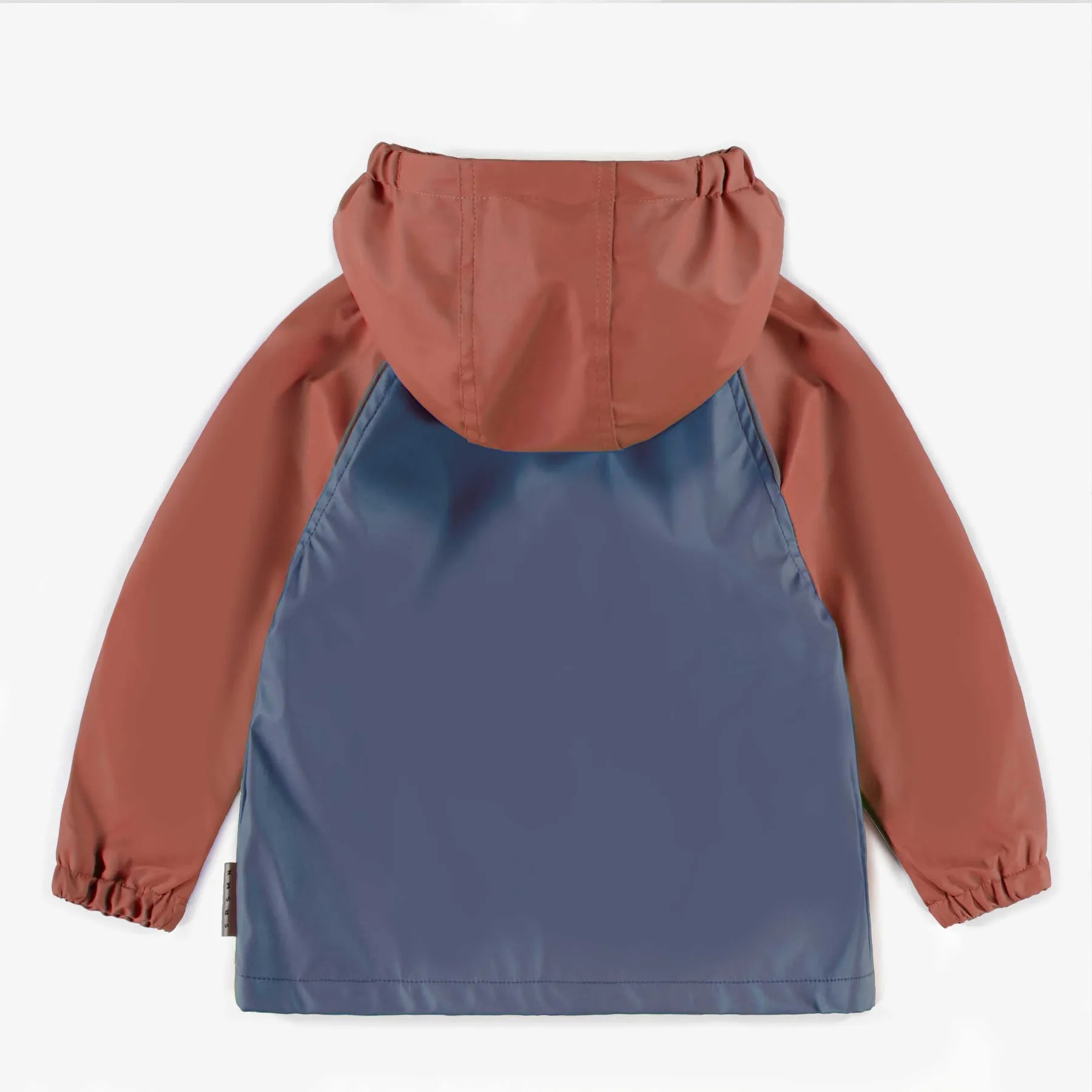RUST AND BLUE WATERPROOF COAT IN POLYURETHANE, BABY