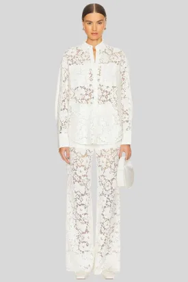 Sans Faff London Lace Flared Pants in White