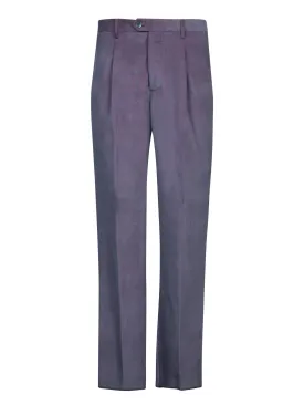 Single Pleat Blue Trousers