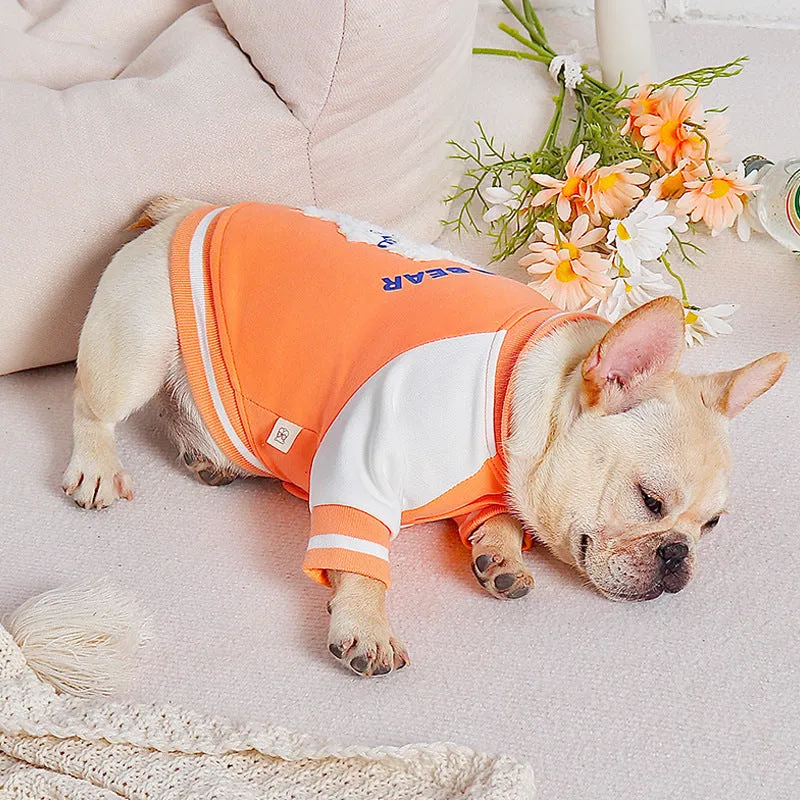 Small Dog Baseball Suit Teddy Bugs Law Bucket Cardigan Coat