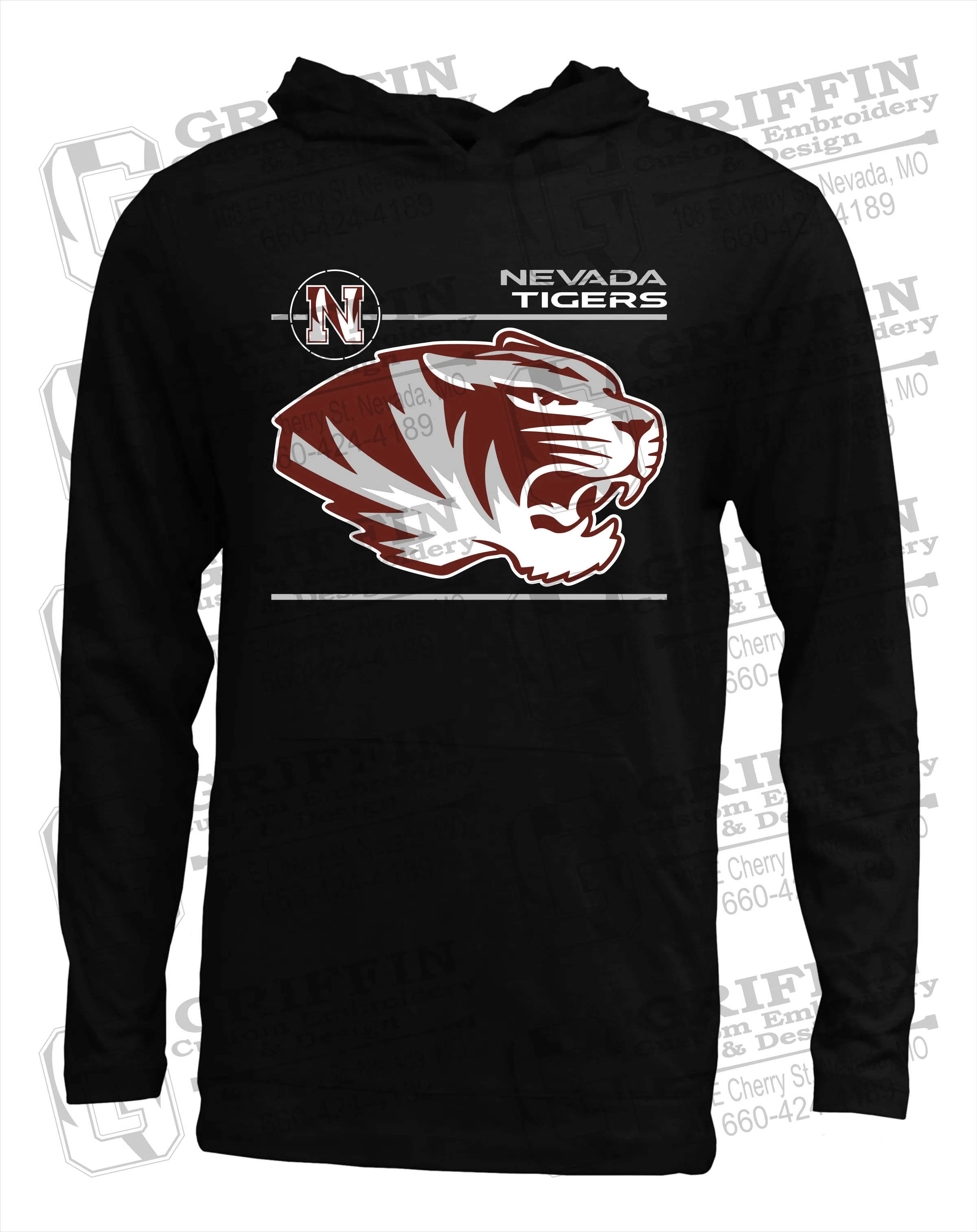 Soft-Tek T-Shirt Hoodie - Nevada Tigers 22-D