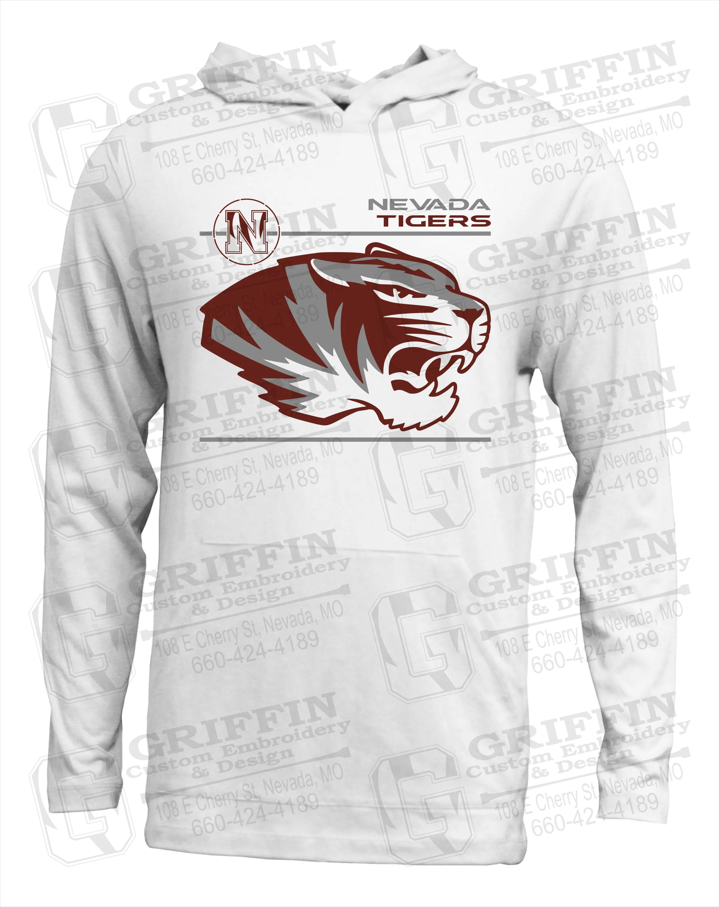 Soft-Tek T-Shirt Hoodie - Nevada Tigers 22-D