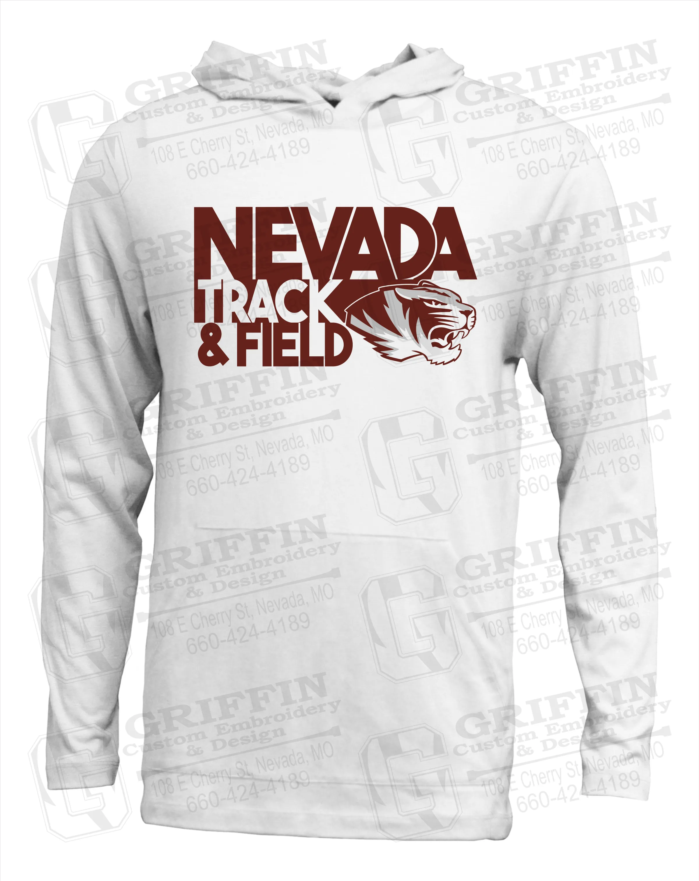Soft-Tek T-Shirt Hoodie - Track & Field - Nevada Tigers 24-Q