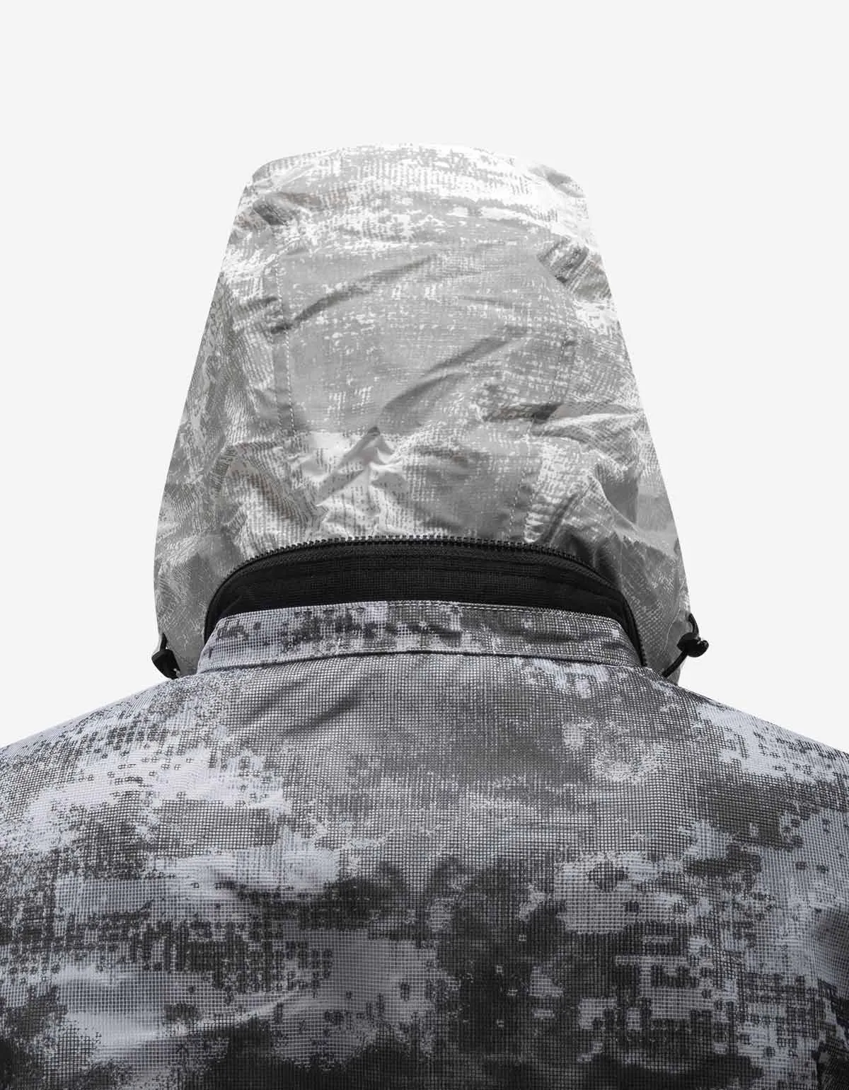 Stone Island Grey Camo Mesh Reflective Nylon Coat
