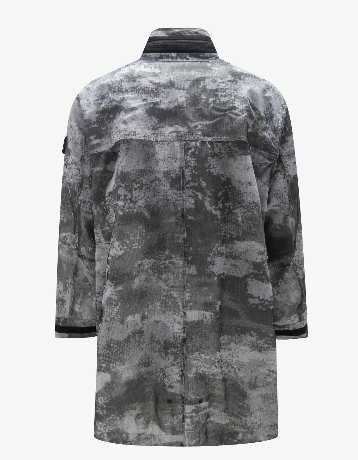 Stone Island Grey Camo Mesh Reflective Nylon Coat