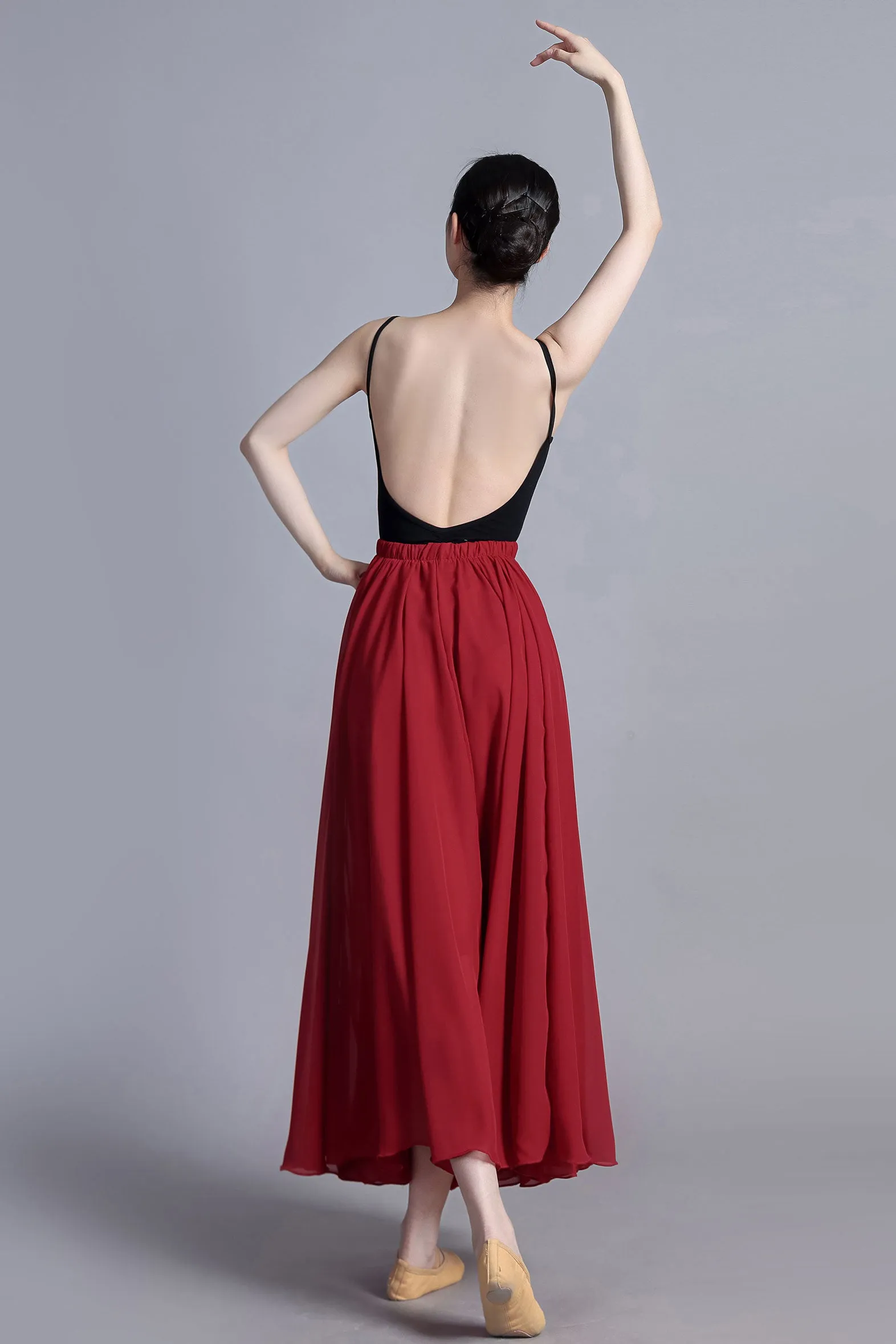 Summer dance skirt, bohemian Chiffon skirt, Plus size skirt 3388