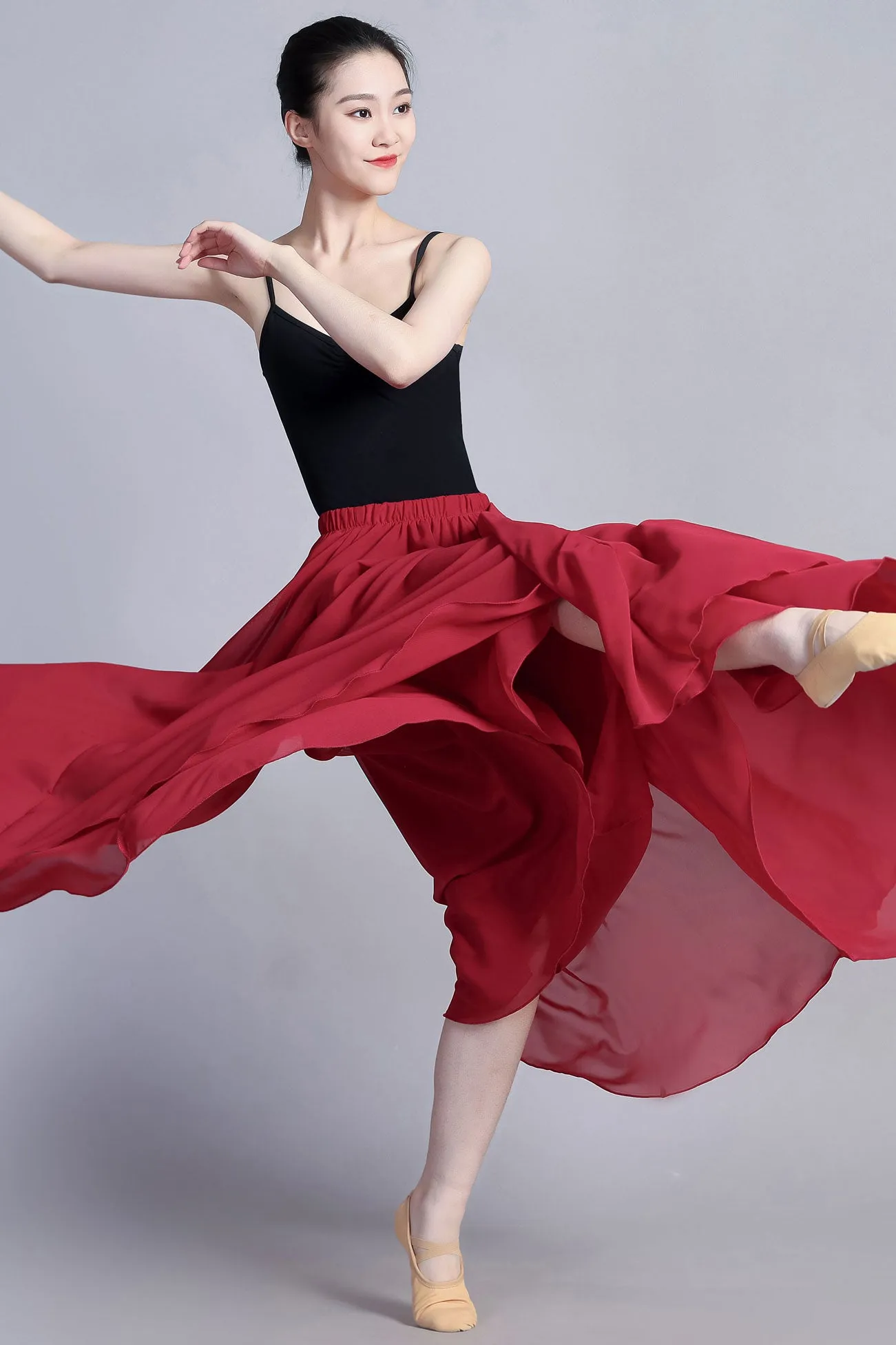 Summer dance skirt, bohemian Chiffon skirt, Plus size skirt 3388