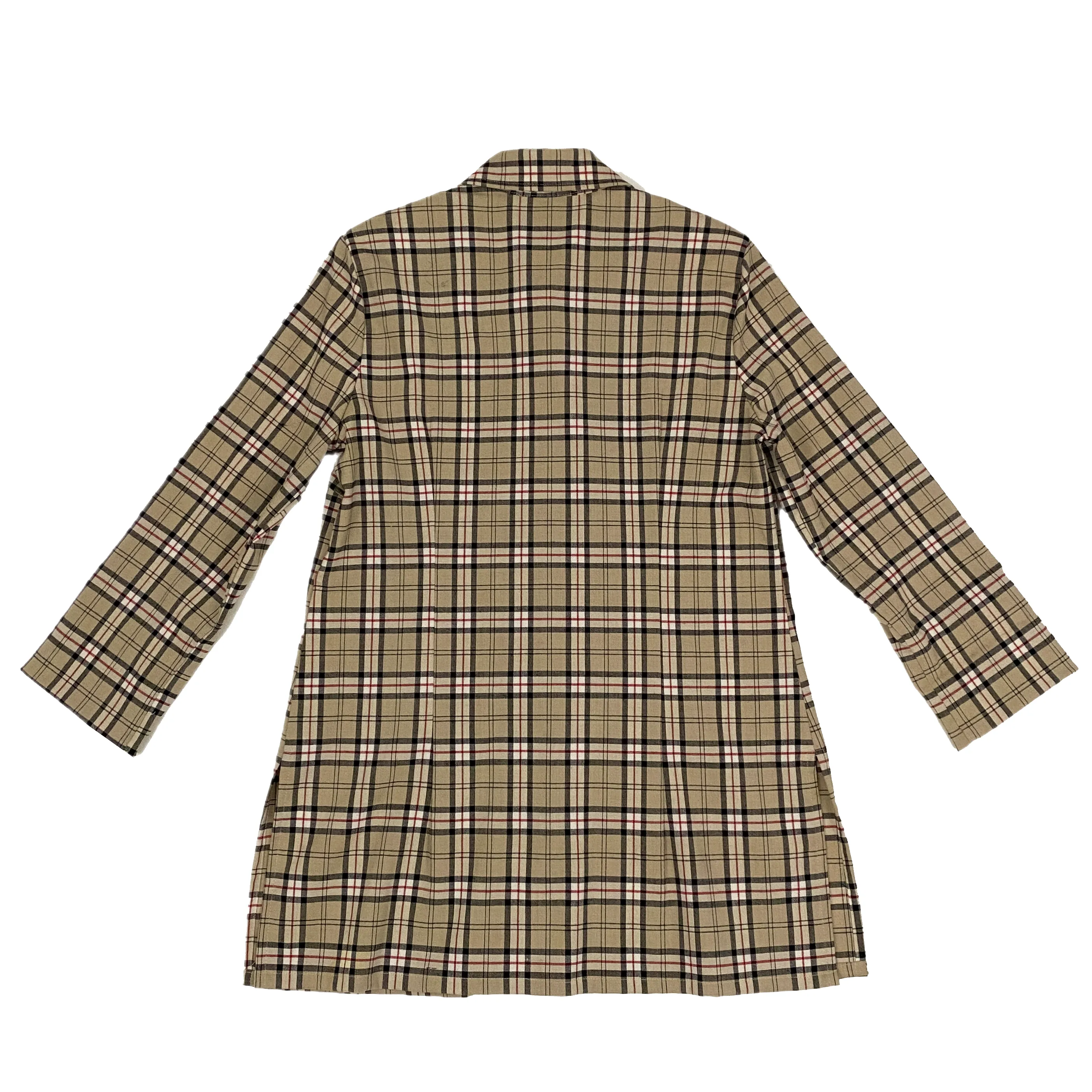 Tan Plaid Lightweight Overcoat (M)