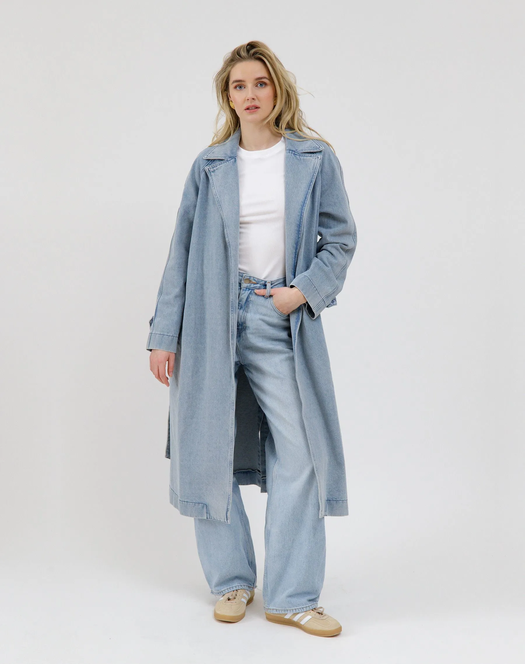 The Caitlin Denim Trench Coat