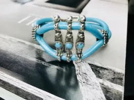 Turquoise Western Style Leather Bracelet