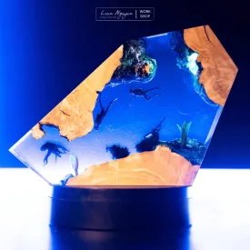 Underwater Diver Night Light, Decorative, Bedroom, Handmade, Ideal for Gift Giving