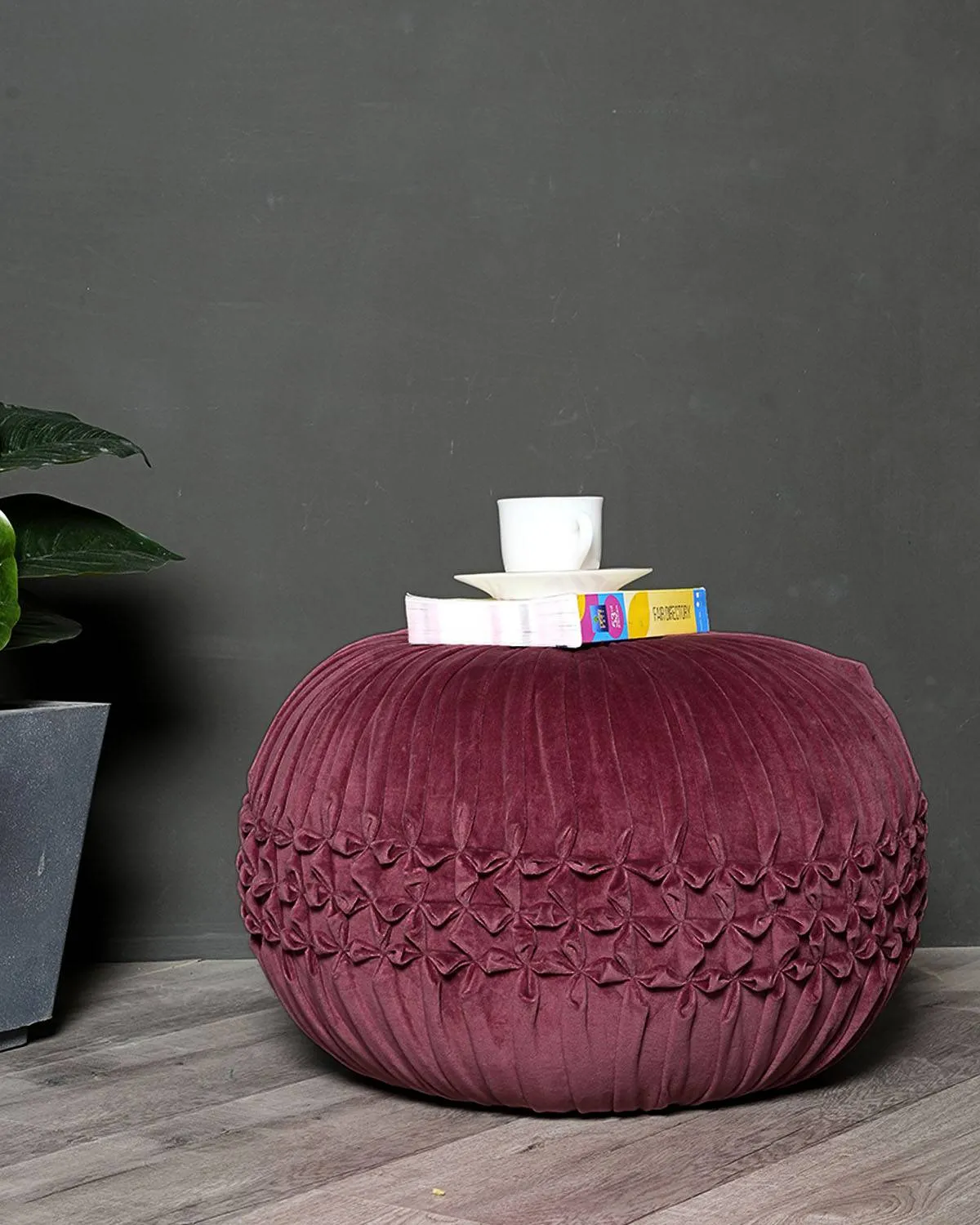 Velvet Rani Pink Pouf