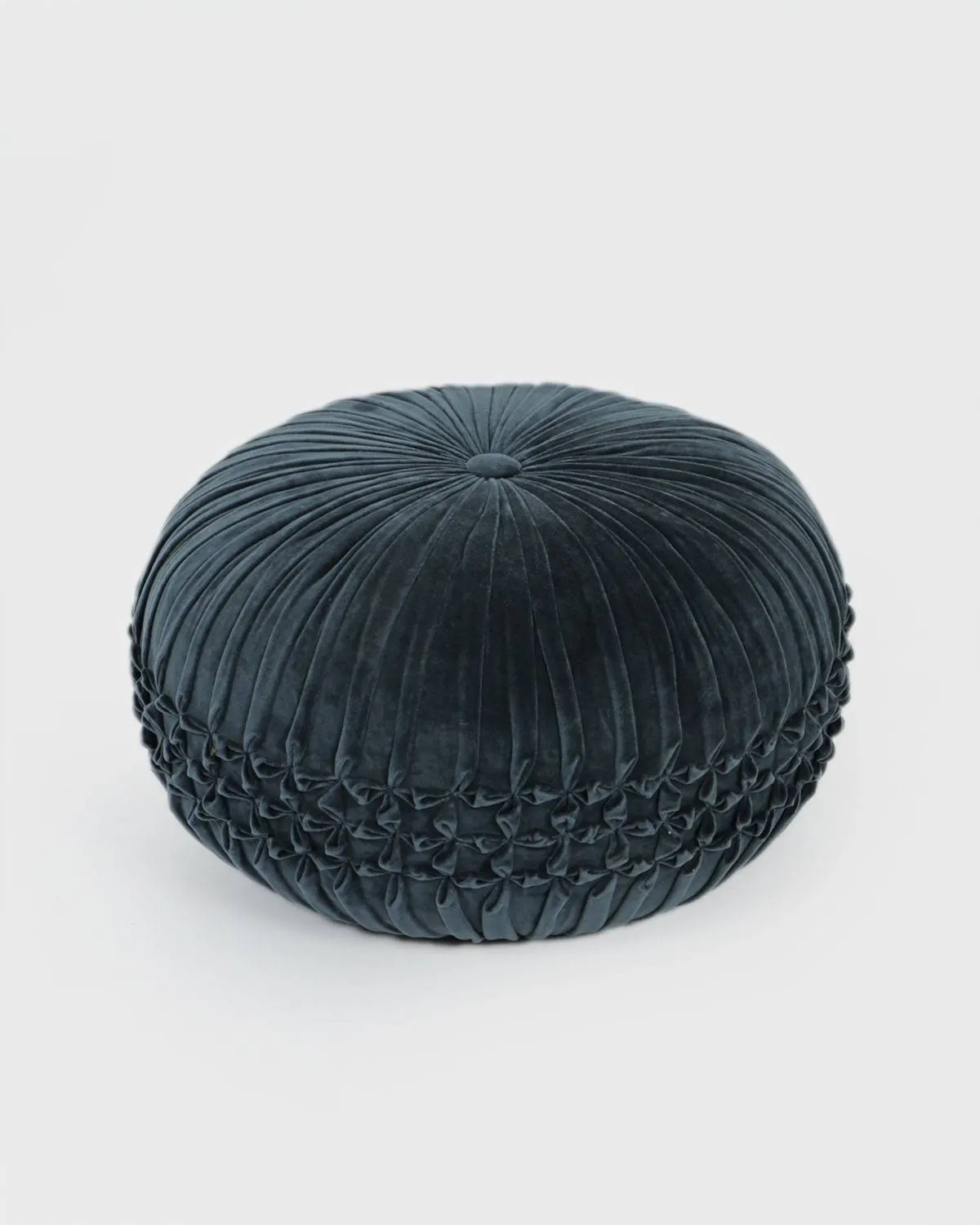 Velvet Teal Pouf