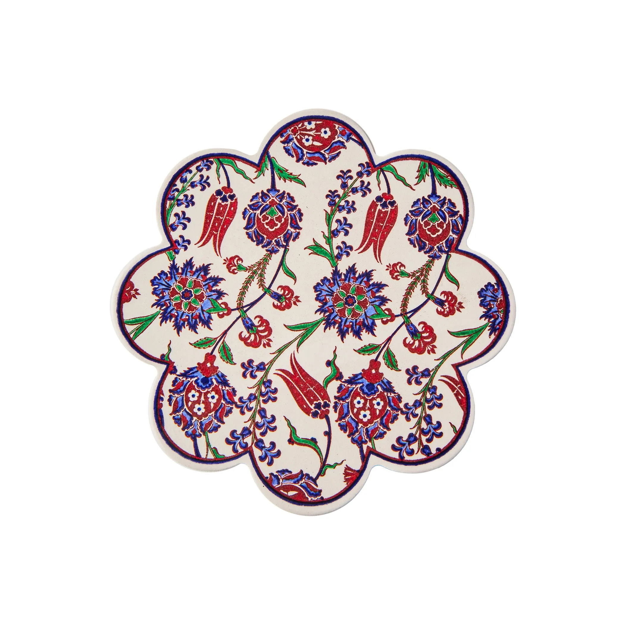 White, Red & Purple Flowers Turkish Trivet (PN 67)