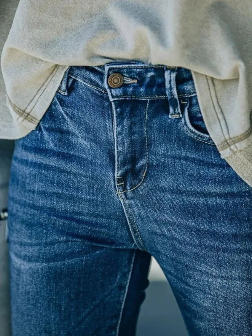 Women's Slim Fit High Waisted Denim Flared Pants | Perfect for Everyday Wear