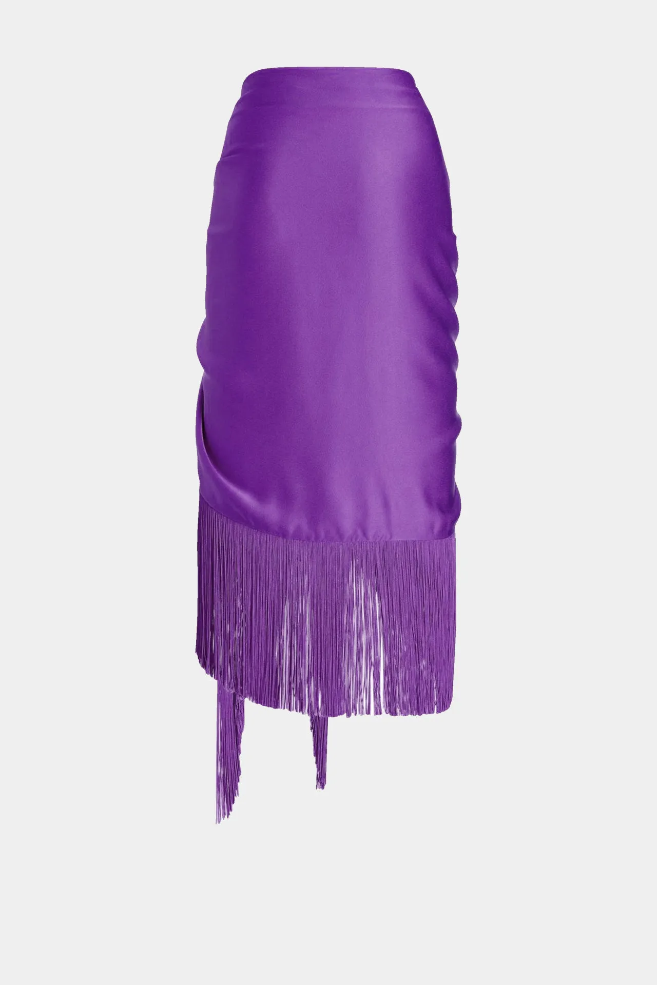 Wrap Fringed Silk Skirt