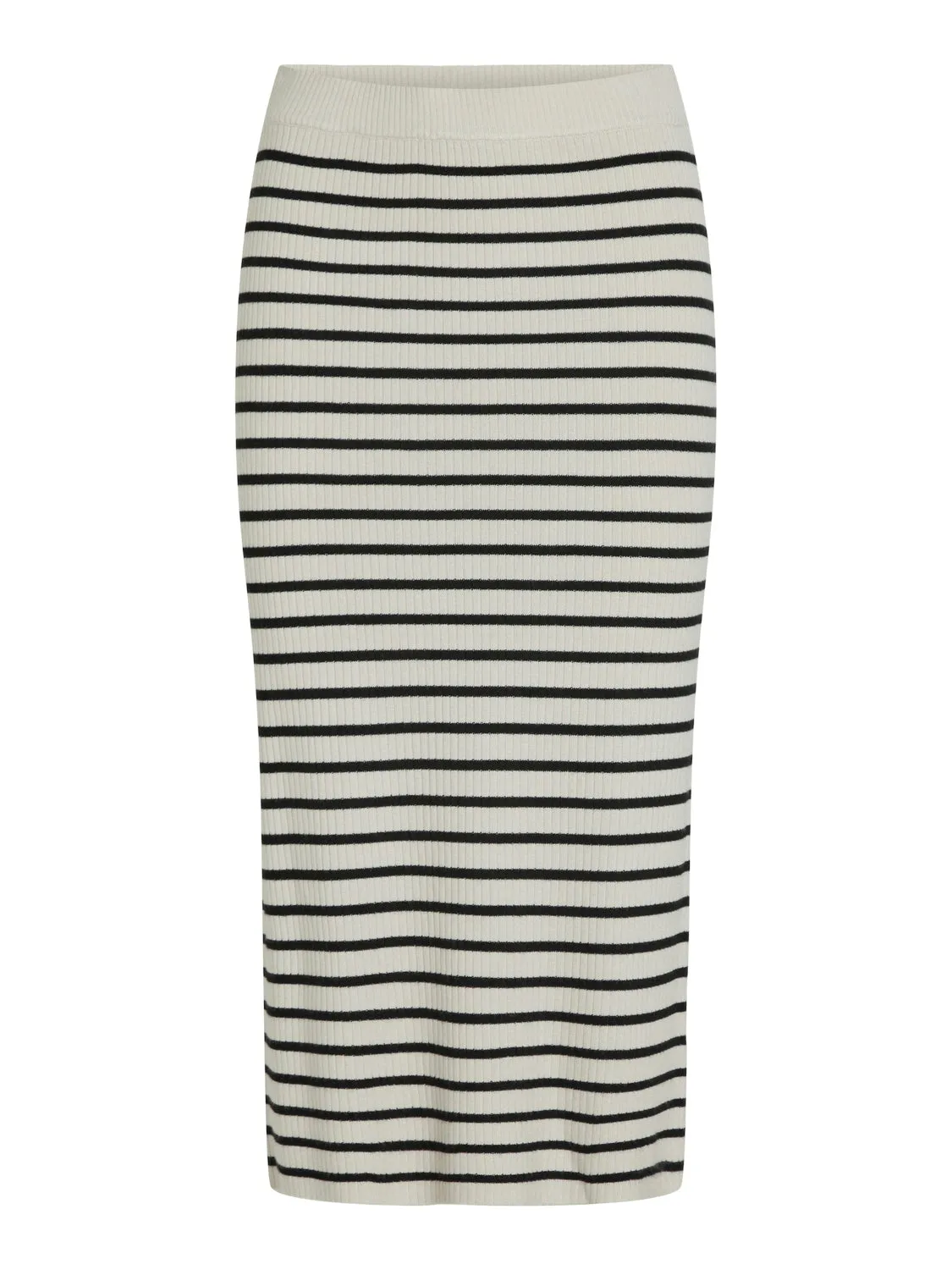 Zara Striped Midi Knit Skirt (Birch/Black)